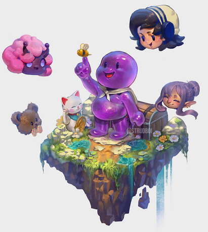 Blobby and friends (c) @Pancake_Fluffz on Twitch